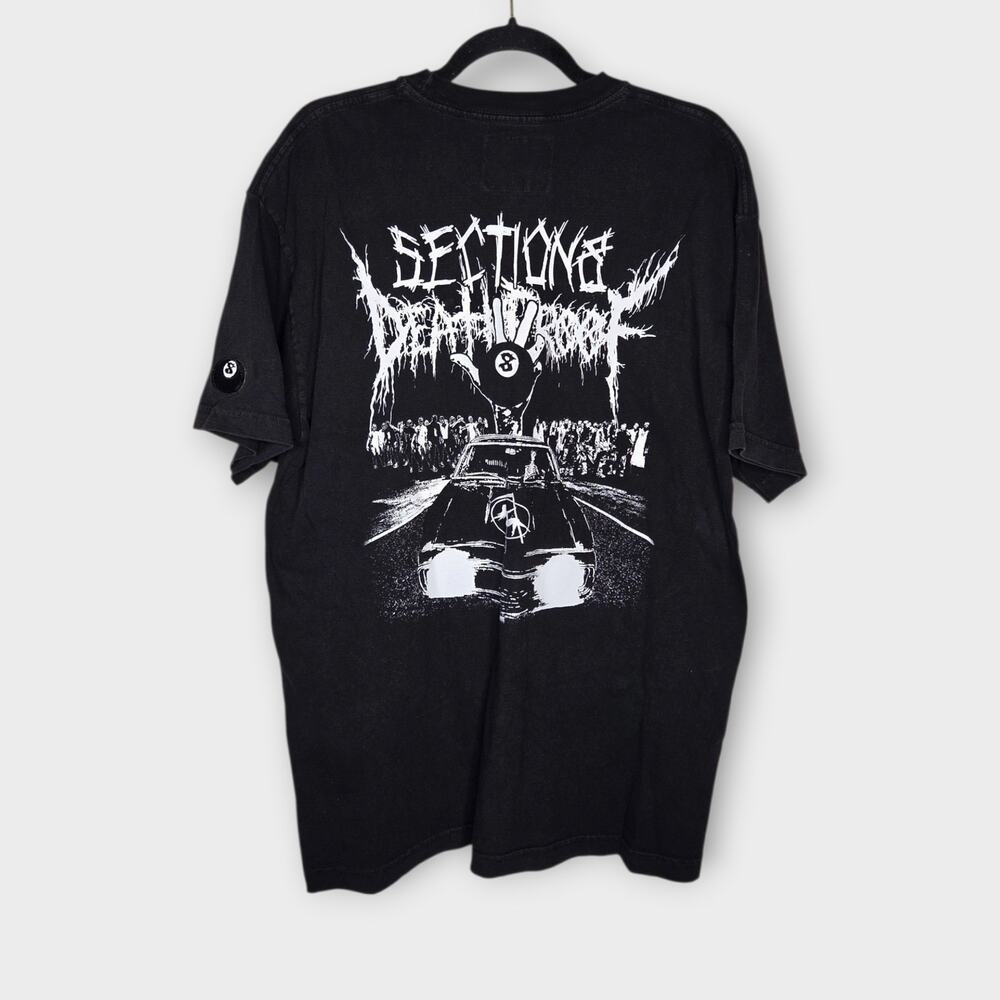 Section Eight Death Proof Car Graphic Tee Black White Men's Large